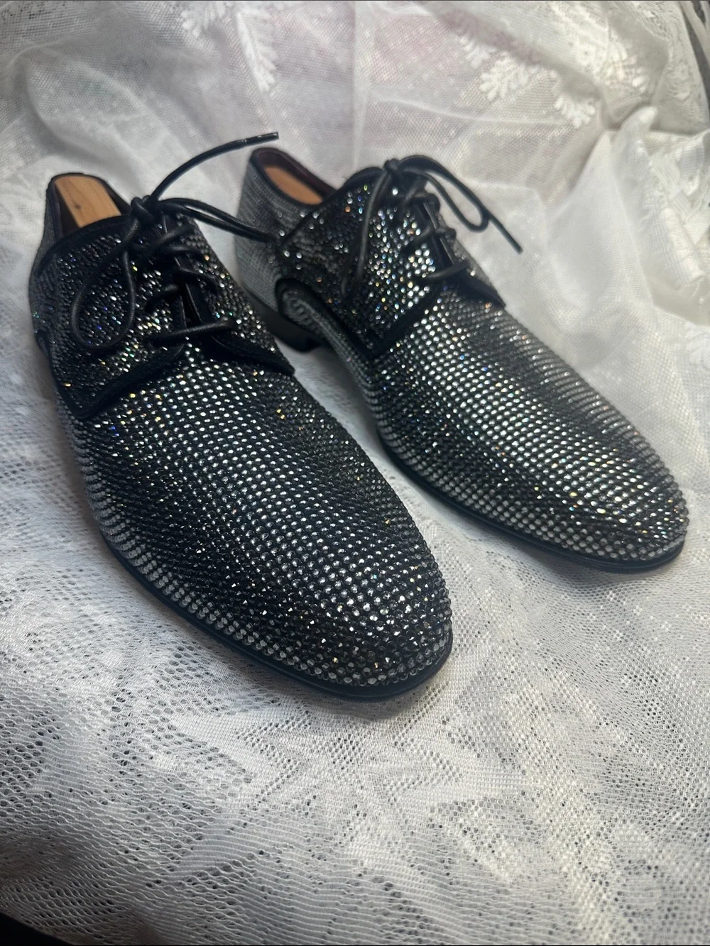 Dolce & Gabbana shoes loafers Rhinestones Derby satin footbed 9 Nice $2630